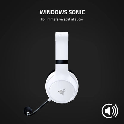 Kaira Wireless Gaming Headset for Xbox Series X|S, Xbox One: Triforce Titanium 50Mm Drivers - Cardioid Mic - Breathable Memory Foam Ear Cushions - EQ Pairing Button - Windows Sonic - White